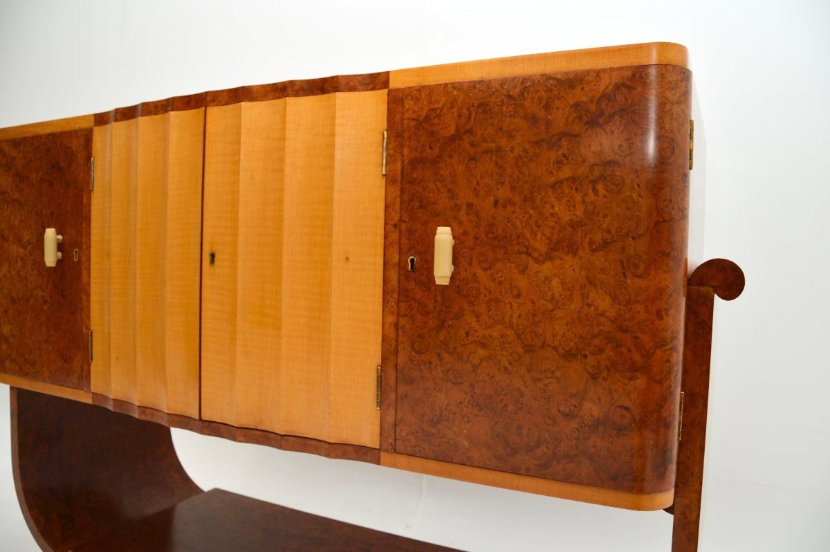 Art Deco Burr Walnut and Sycamore Sideboard For Sale 5