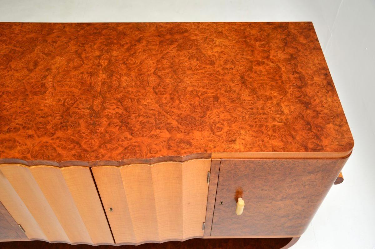 Art Deco Burr Walnut and Sycamore Sideboard For Sale 2