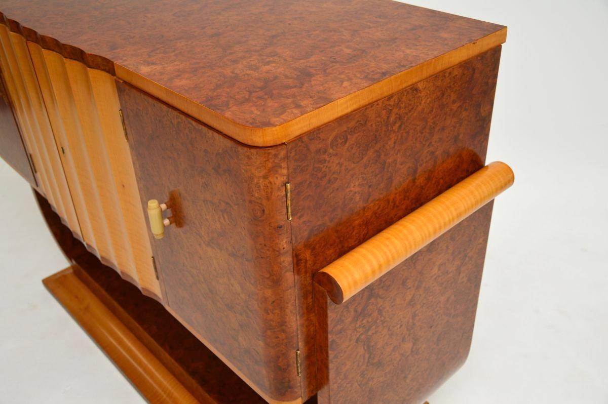 Art Deco Burr Walnut and Sycamore Sideboard For Sale 3