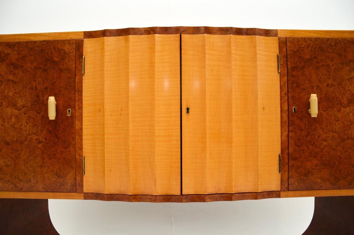 Art Deco Burr Walnut and Sycamore Sideboard For Sale 4