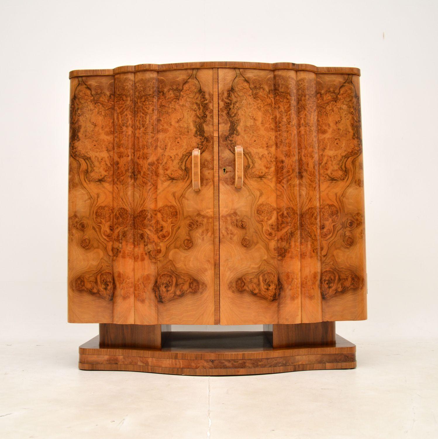 British Art Deco Burr Walnut Cabinet by Harry and Lou Epstein