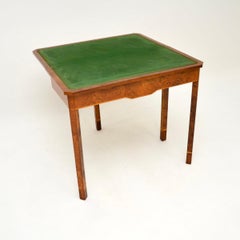 Art Deco Burr Walnut Card / Console Table