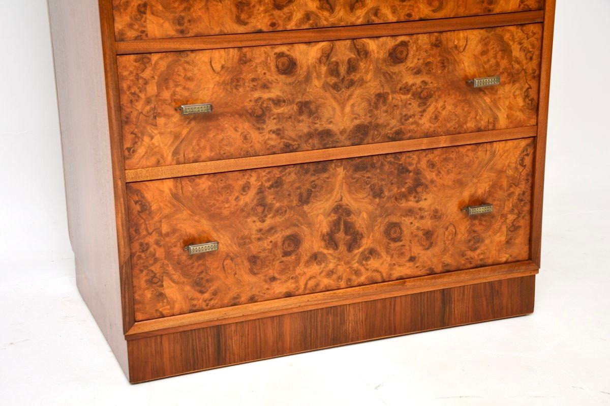 Commode Art Déco en ronce de noyer en vente 3