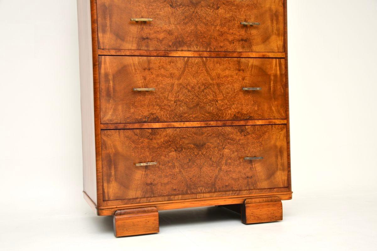 Art Deco Burr Walnut Chest of Drawers For Sale 6