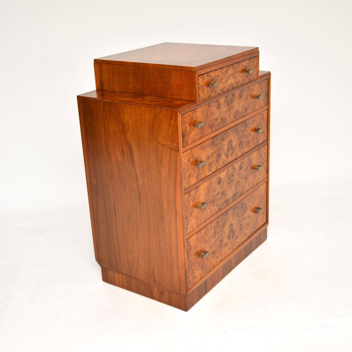 Art déco Commode Art Déco en ronce de noyer en vente