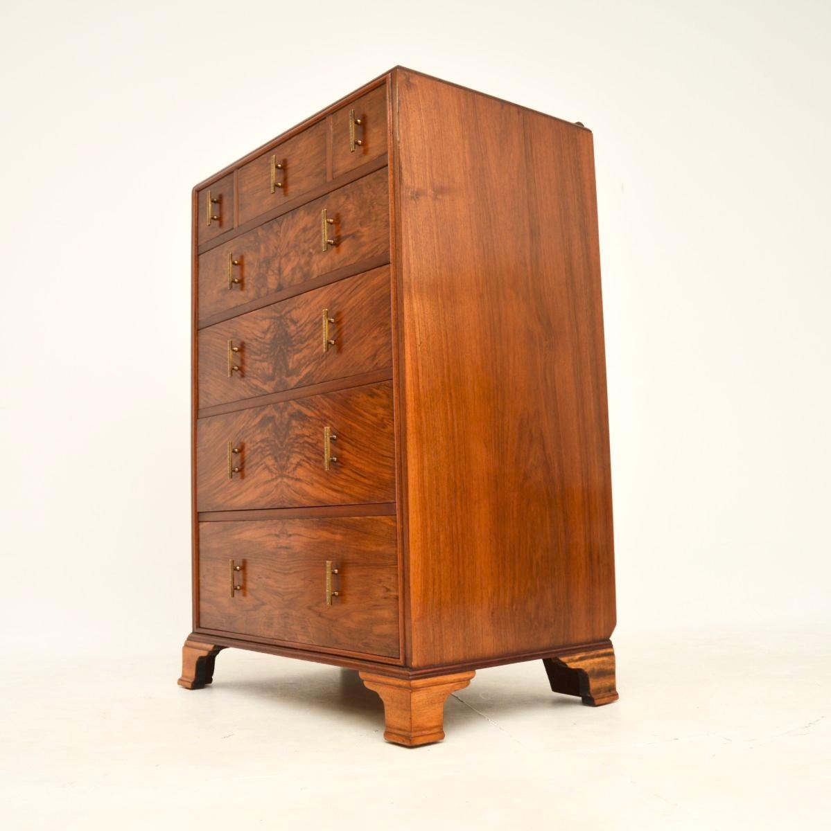 Early 20th Century Art Deco Burr Walnut Chest of Drawers