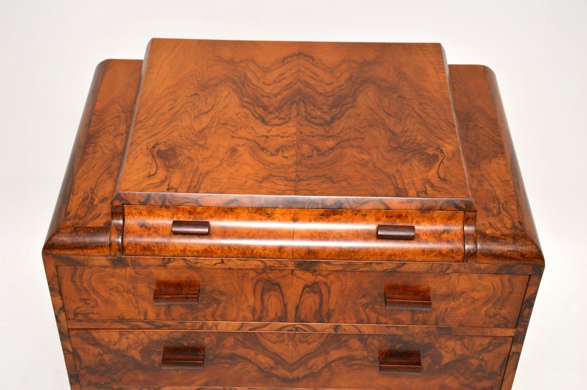 Noyer Commode Art Déco en ronce de noyer