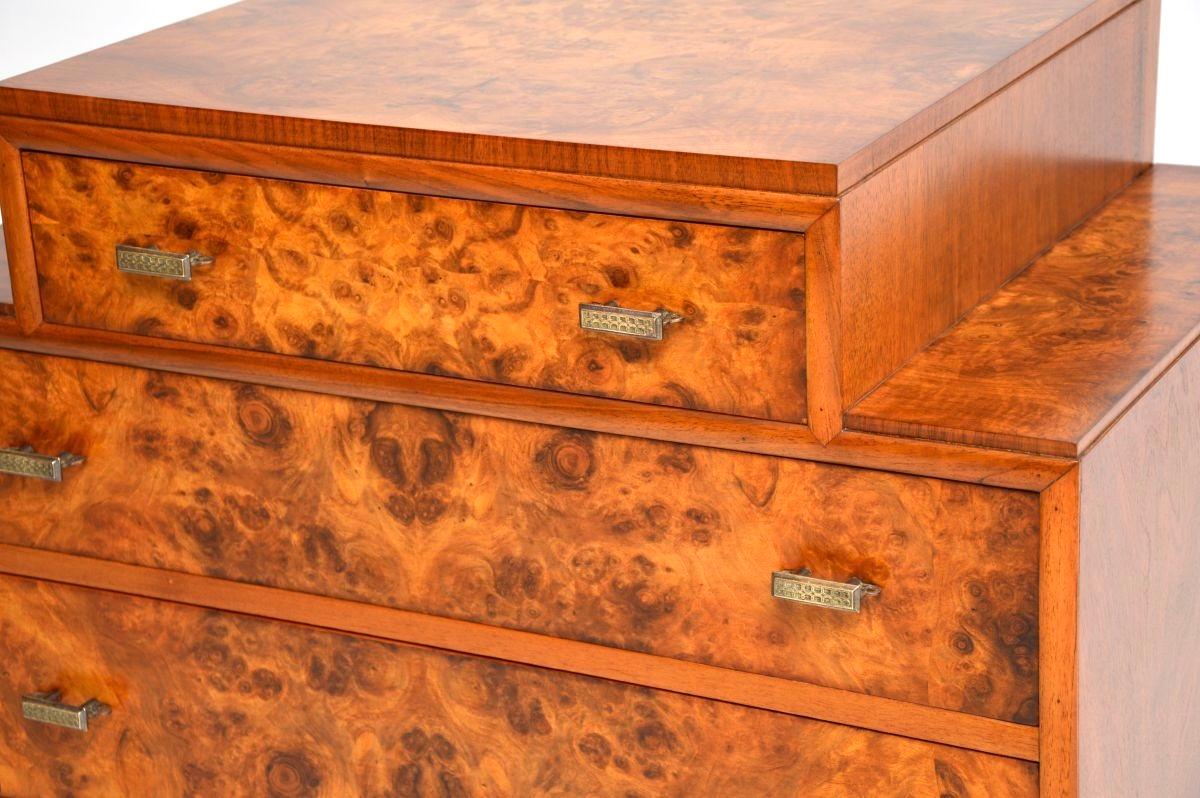 Commode Art Déco en ronce de noyer en vente 2