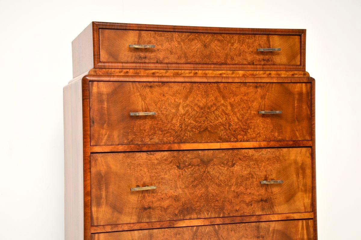 Art Deco Burr Walnut Chest of Drawers For Sale 4