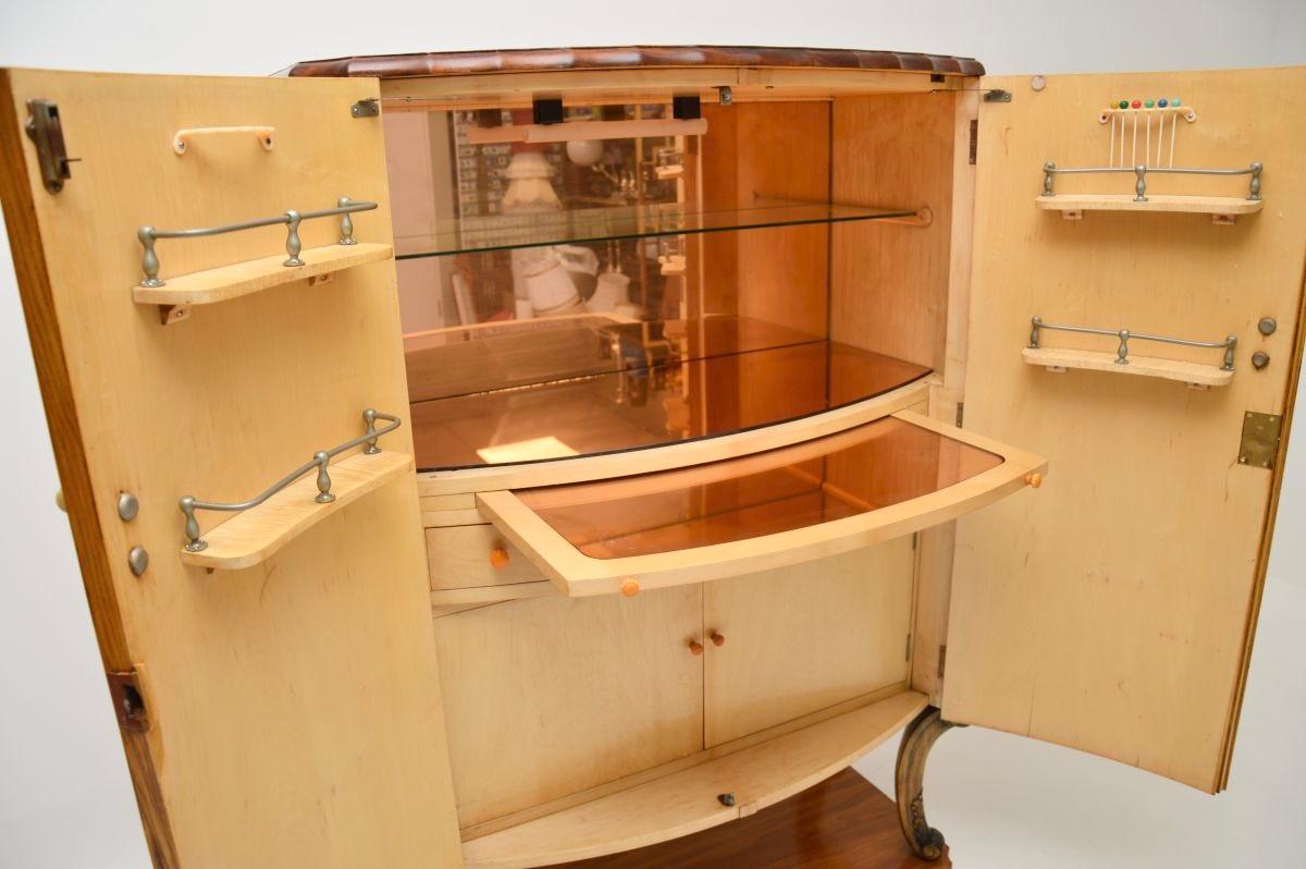 Mobile da cocktail in radica di noce Art Déco di Epstein In condizioni buone in vendita a London, GB