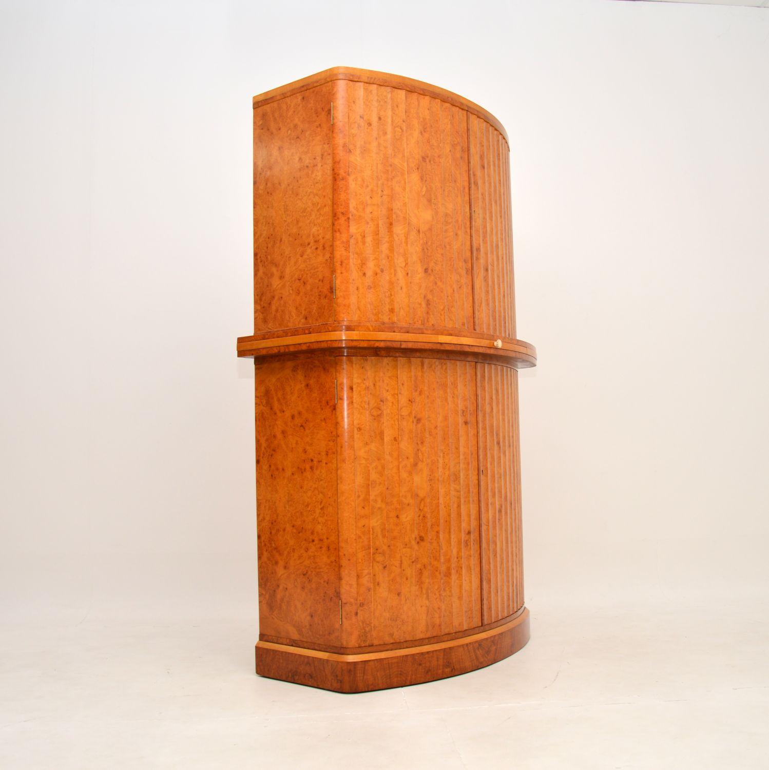 Early 20th Century Art Deco Burr Walnut Cocktail Cabinet by Epstein