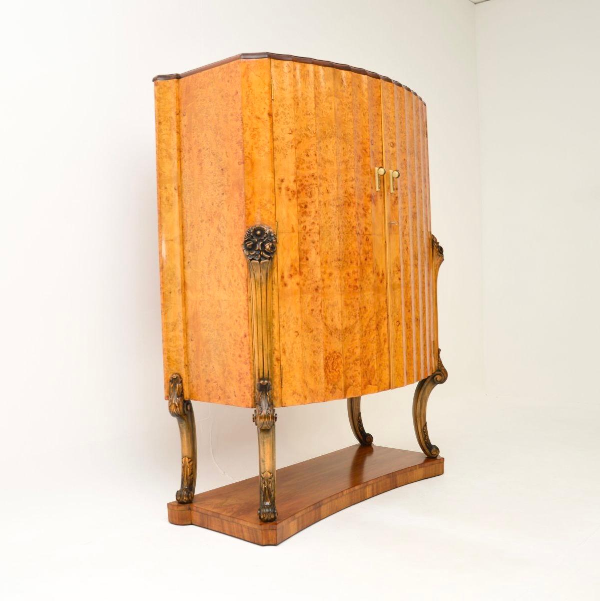 Vetro Mobile da cocktail in radica di noce Art Déco di Epstein in vendita