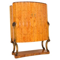 Antique Art Deco Burr Walnut Cocktail Cabinet by Epstein