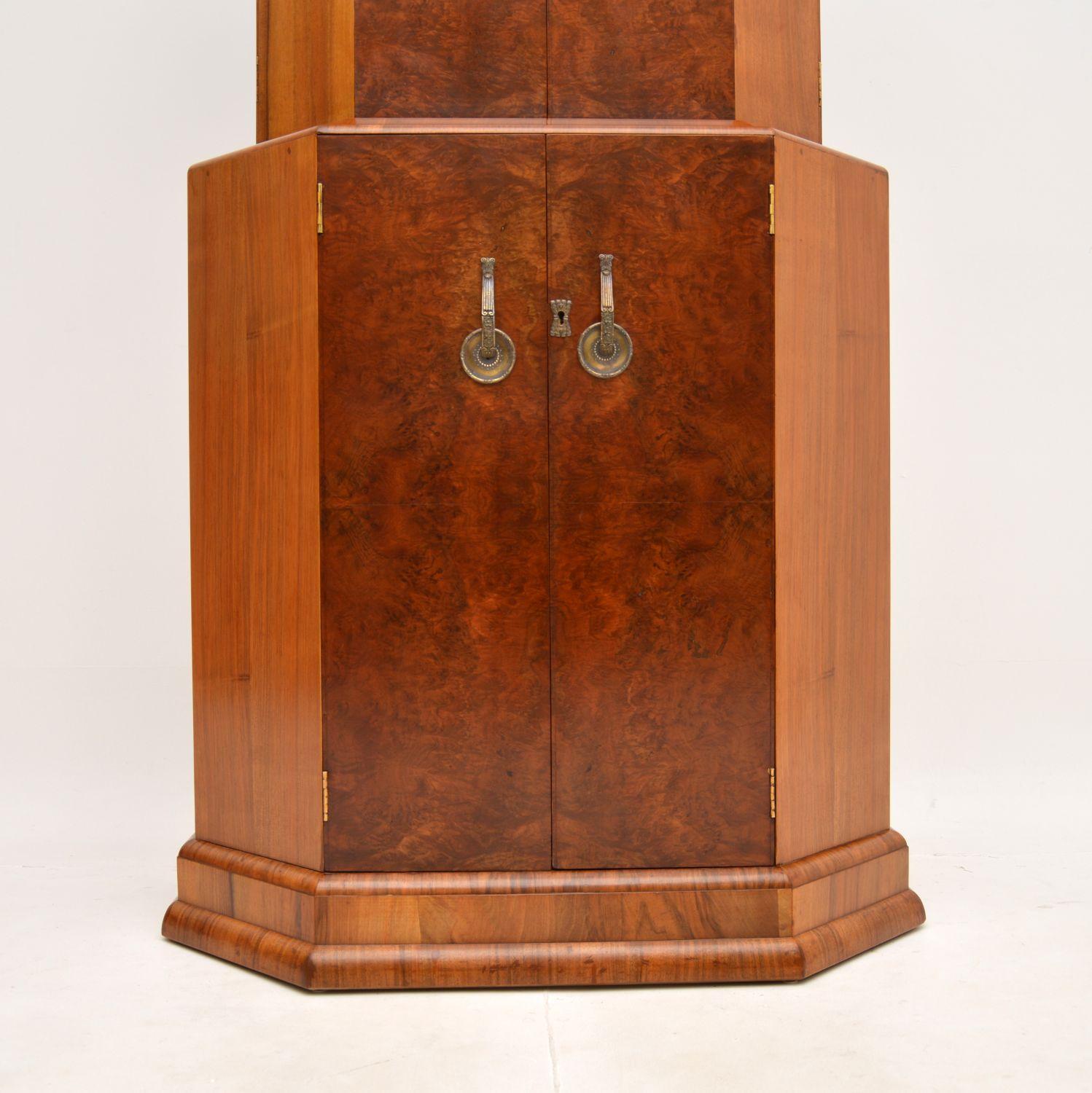 Art Deco Burr Walnut Cocktail Cabinet For Sale 4