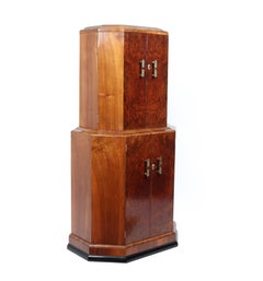 Art Deco Burr Walnut Cocktail Cabinet