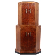 Art Deco Burr Walnut Cocktail Cabinet