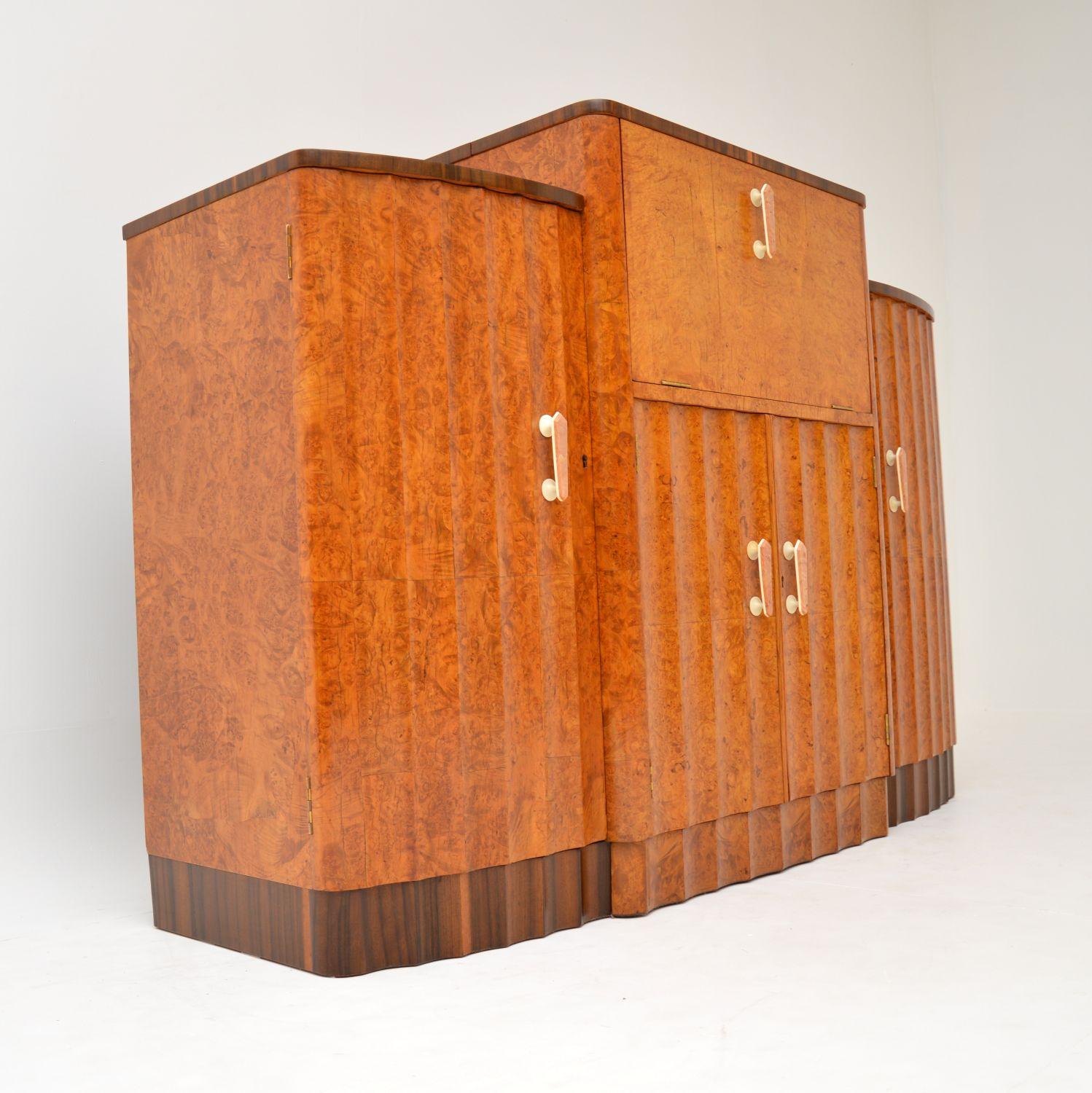 Art Deco Burr Walnut Cocktail Cabinet / Sideboard by Epstein In Good Condition In London, GB