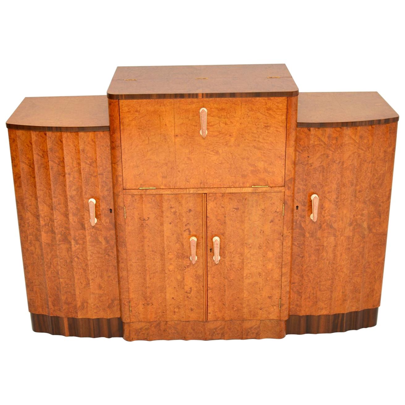 Art Deco Burr Walnut Cocktail Cabinet / Sideboard by Epstein