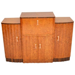 Antique Art Deco Burr Walnut Cocktail Cabinet / Sideboard by Epstein