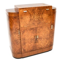 Art Deco Burr Walnut Cocktail Drinks Cabinet by Maple and Co