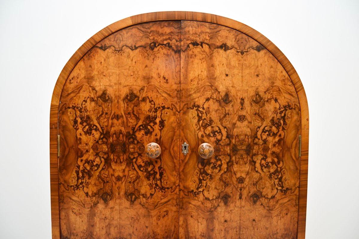 Art Deco Burr Walnut Cocktail Drinks Cabinet 4