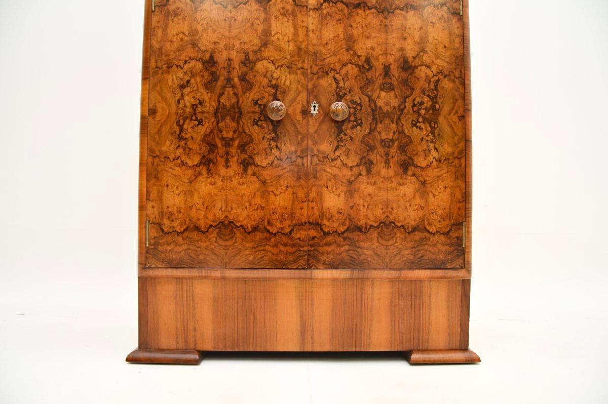 Art Deco Burr Walnut Cocktail Drinks Cabinet 6