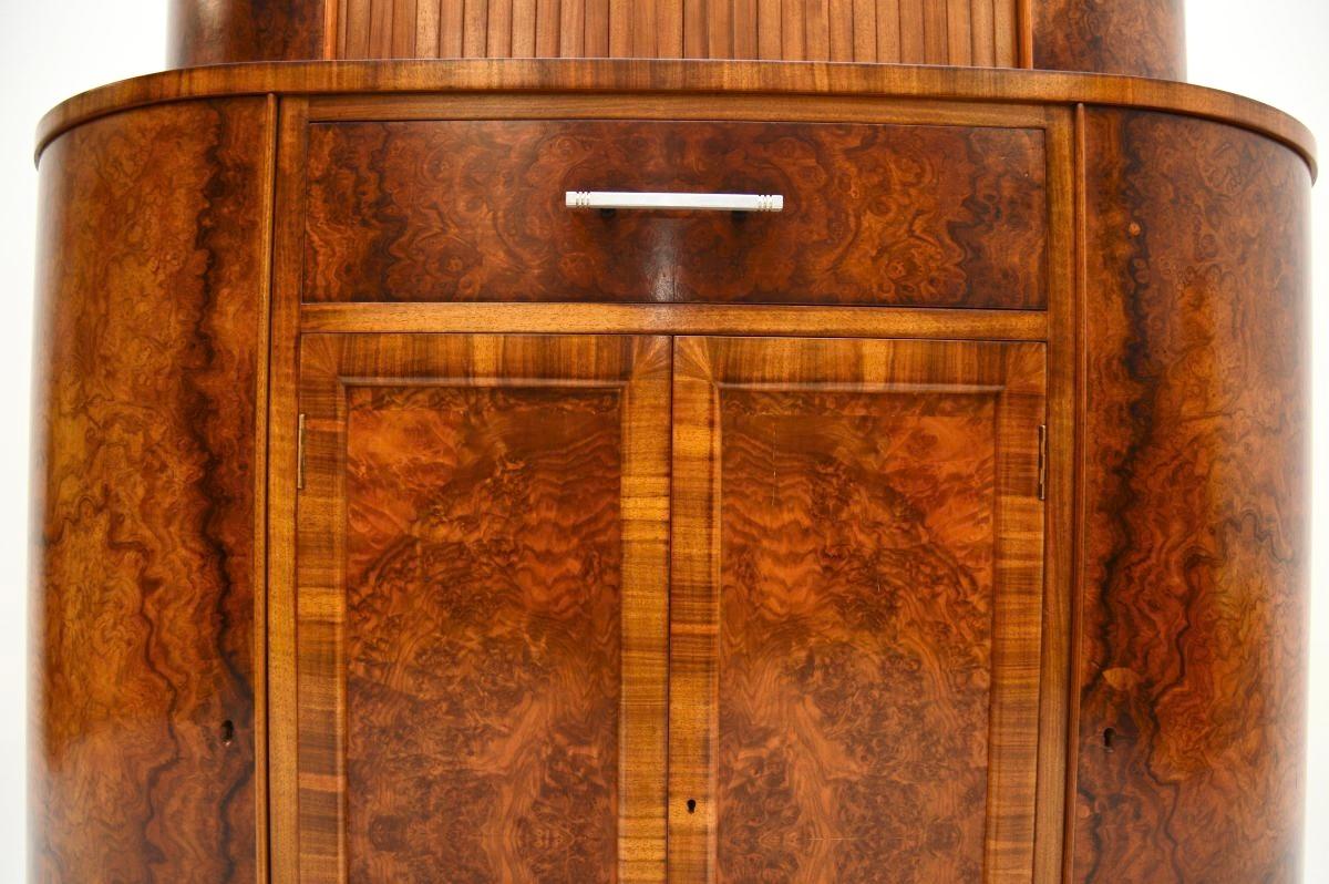 Mobile da cocktail in radica di noce Art Deco in vendita 6
