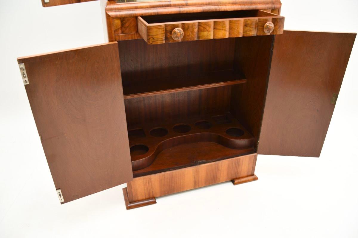 Art Deco Burr Walnut Cocktail Drinks Cabinet In Good Condition In London, GB
