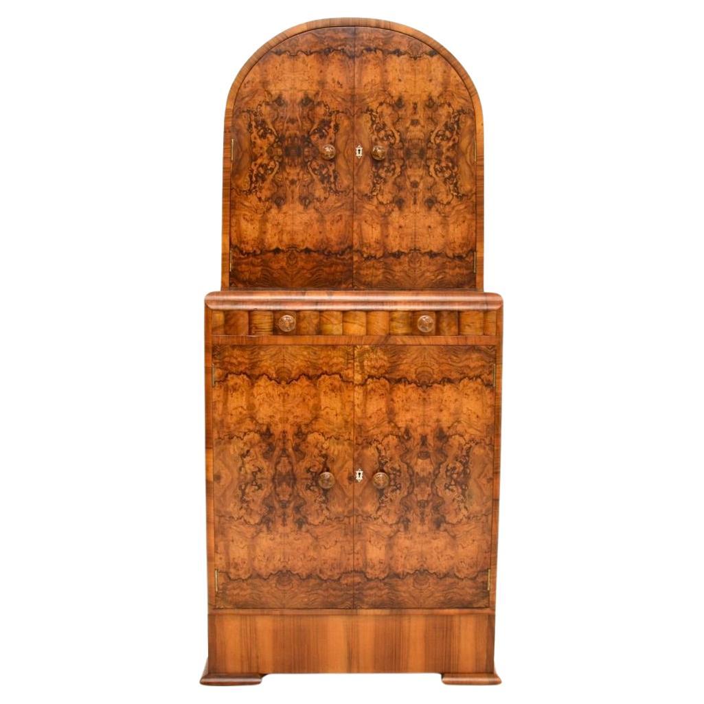 Mid-20th Century Art Deco Burr Walnut Cocktail Drinks Cabinet
