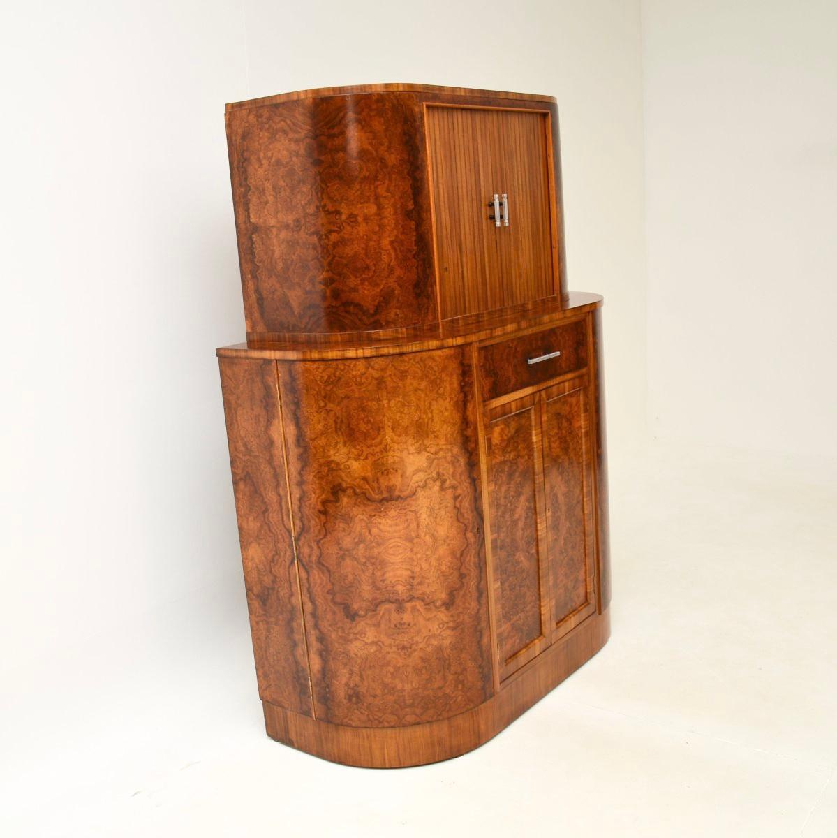 Mobile da cocktail in radica di noce Art Deco In condizioni buone in vendita a London, GB