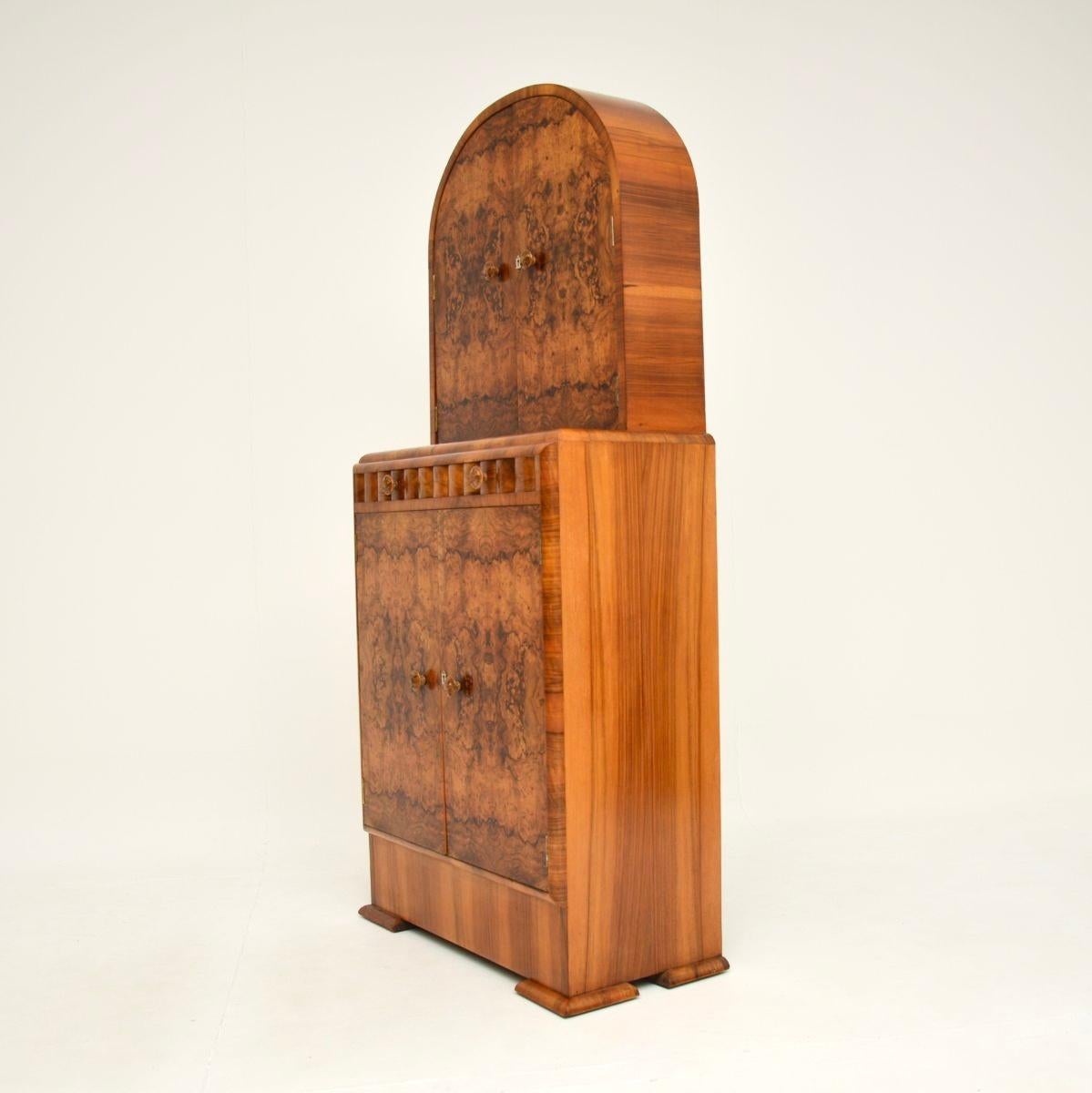 Art Deco Burr Walnut Cocktail Drinks Cabinet 1