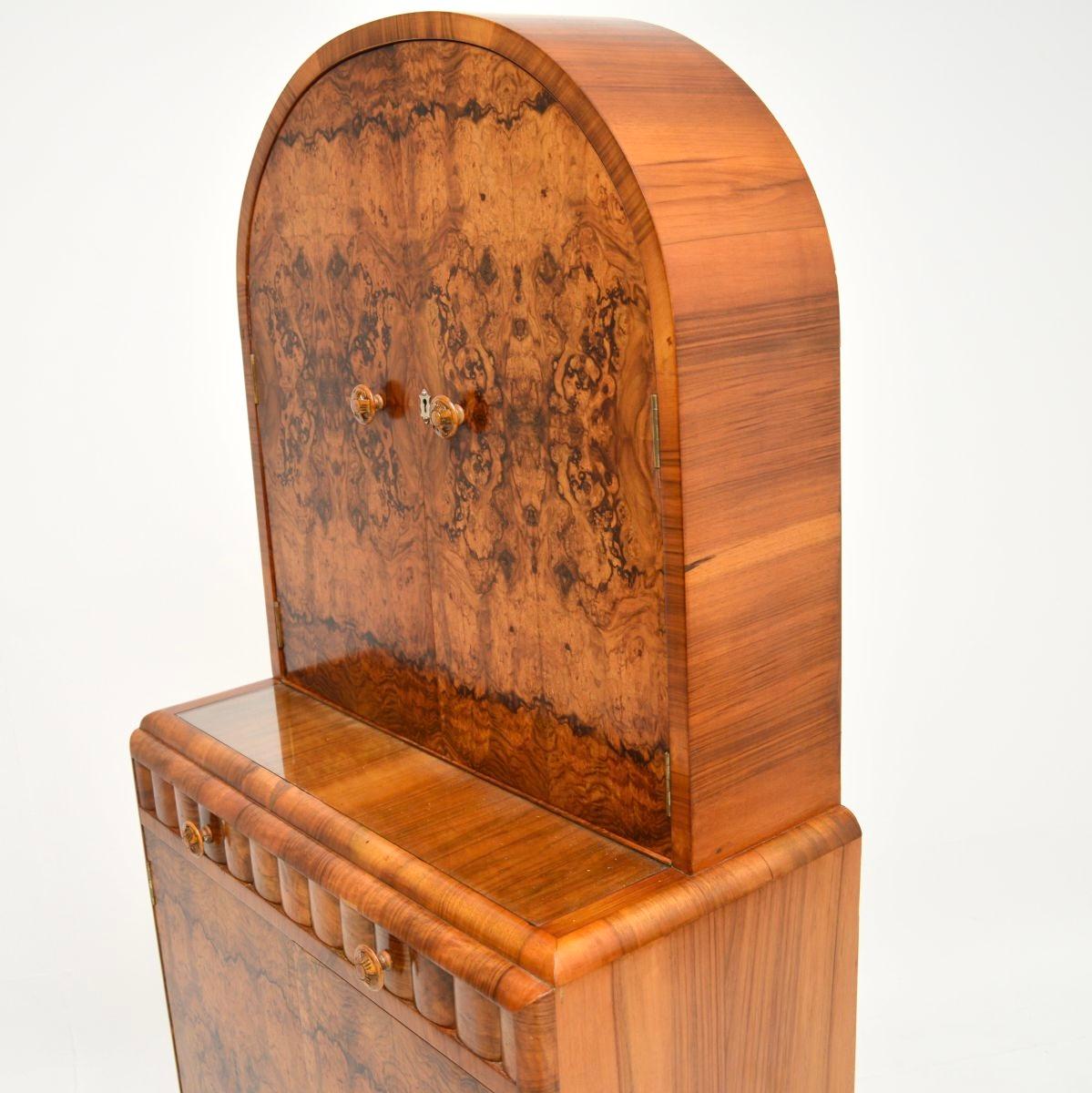 Art Deco Burr Walnut Cocktail Drinks Cabinet 2