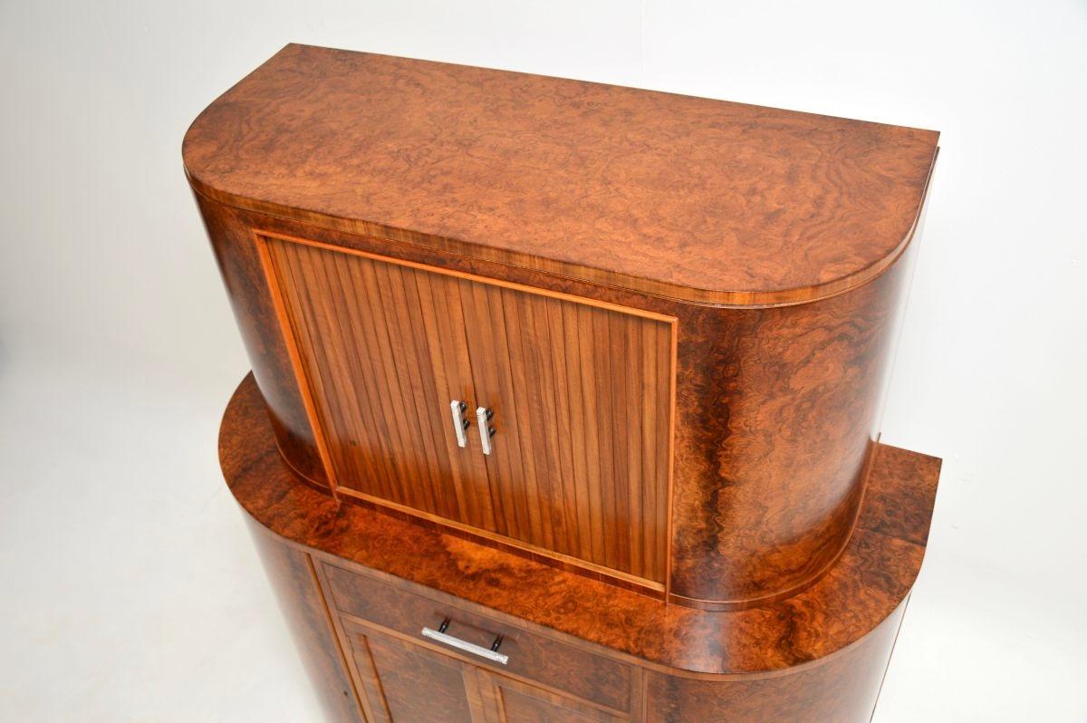 Mobile da cocktail in radica di noce Art Deco in vendita 2