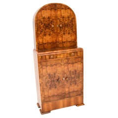 Art Deco Burr Walnut Cocktail Drinks Cabinet