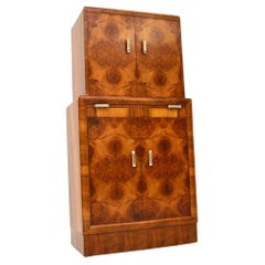 Art Deco Burr Walnut Cocktail Drinks Cabinet
