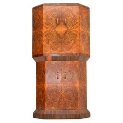 Art-Deco-Cocktailschrank aus Wurzelholz