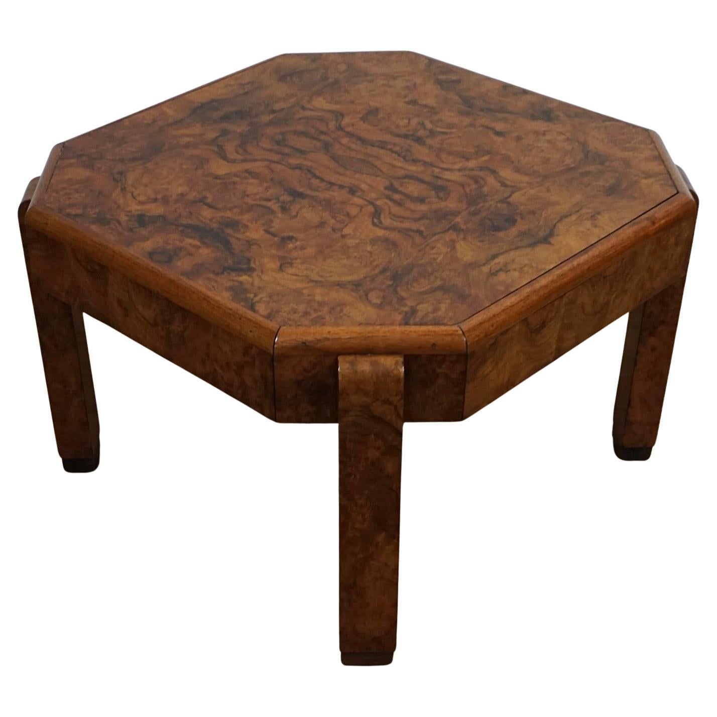 Art Deco Burr Walnut Coffee Table For Sale