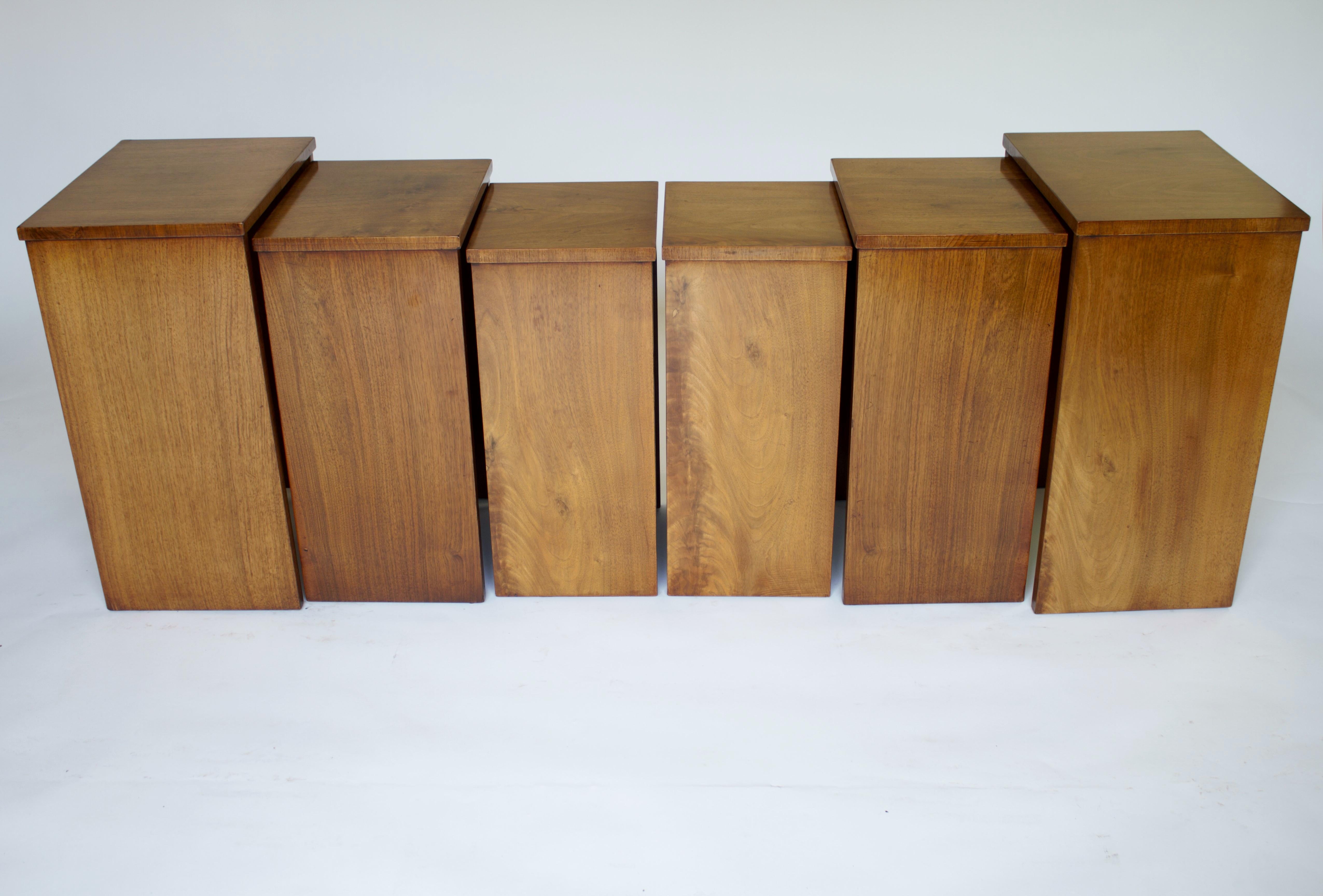 Art Deco Burr  Walnut Coffee table / Nests 3 tables each side, circa 1920s For Sale 5