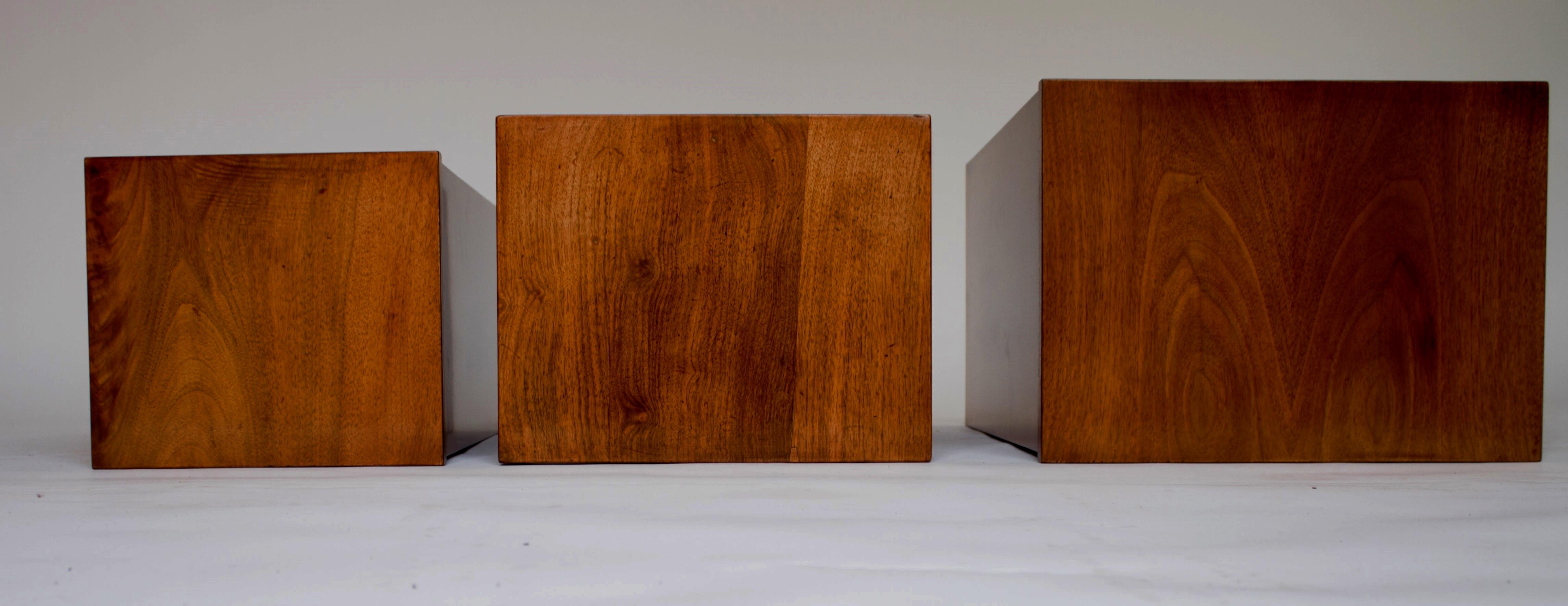 Art Deco Burr  Walnut Coffee table / Nests 3 tables each side, circa 1920s For Sale 8