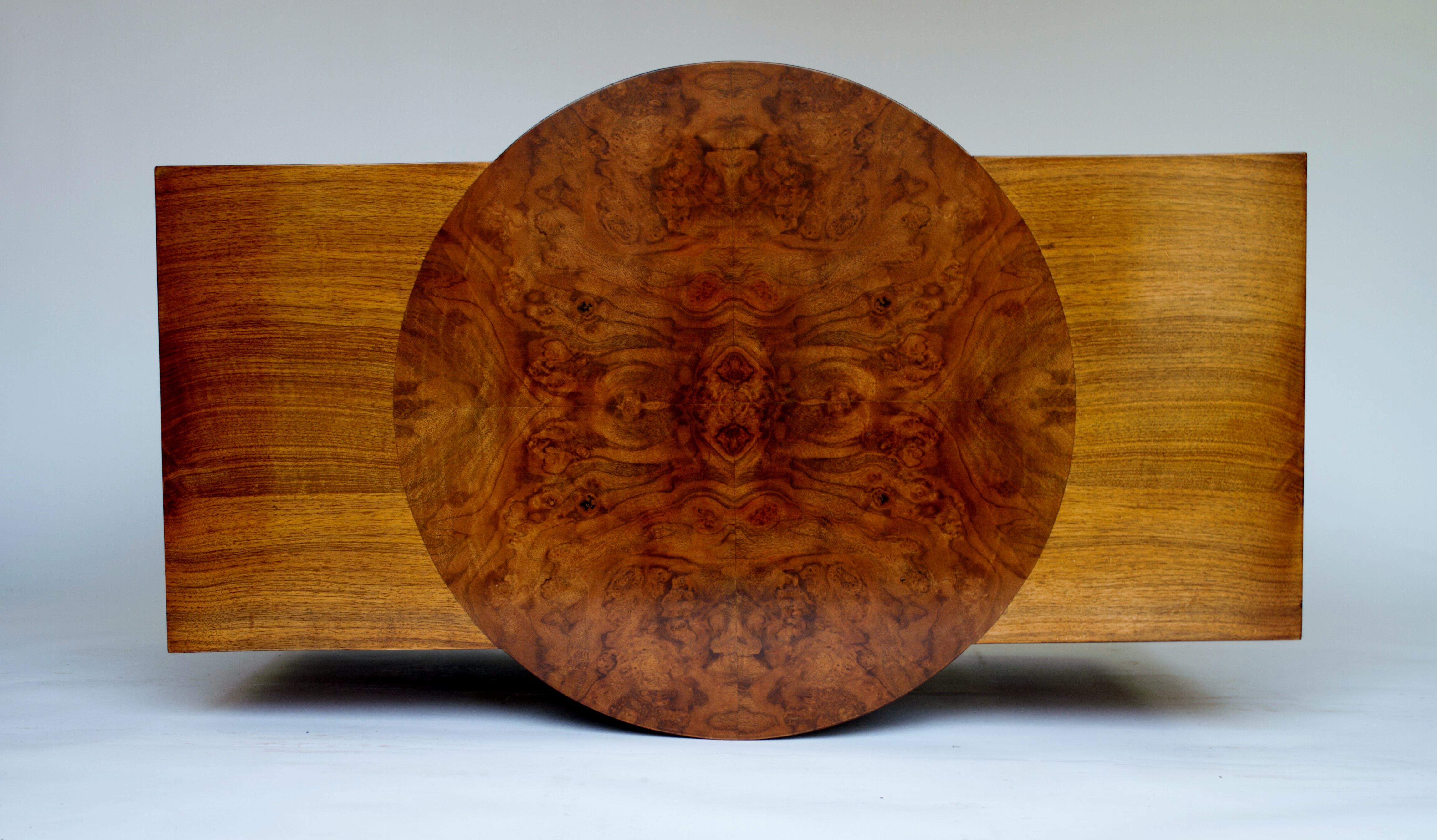 Art Deco Burr  Walnut Coffee table / Nests 3 tables each side, circa 1920s For Sale 2