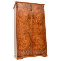 Antique Art Deco Burr Walnut Compactum Wardrobe