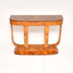 Art Deco Burr Walnut Console Table by Hille