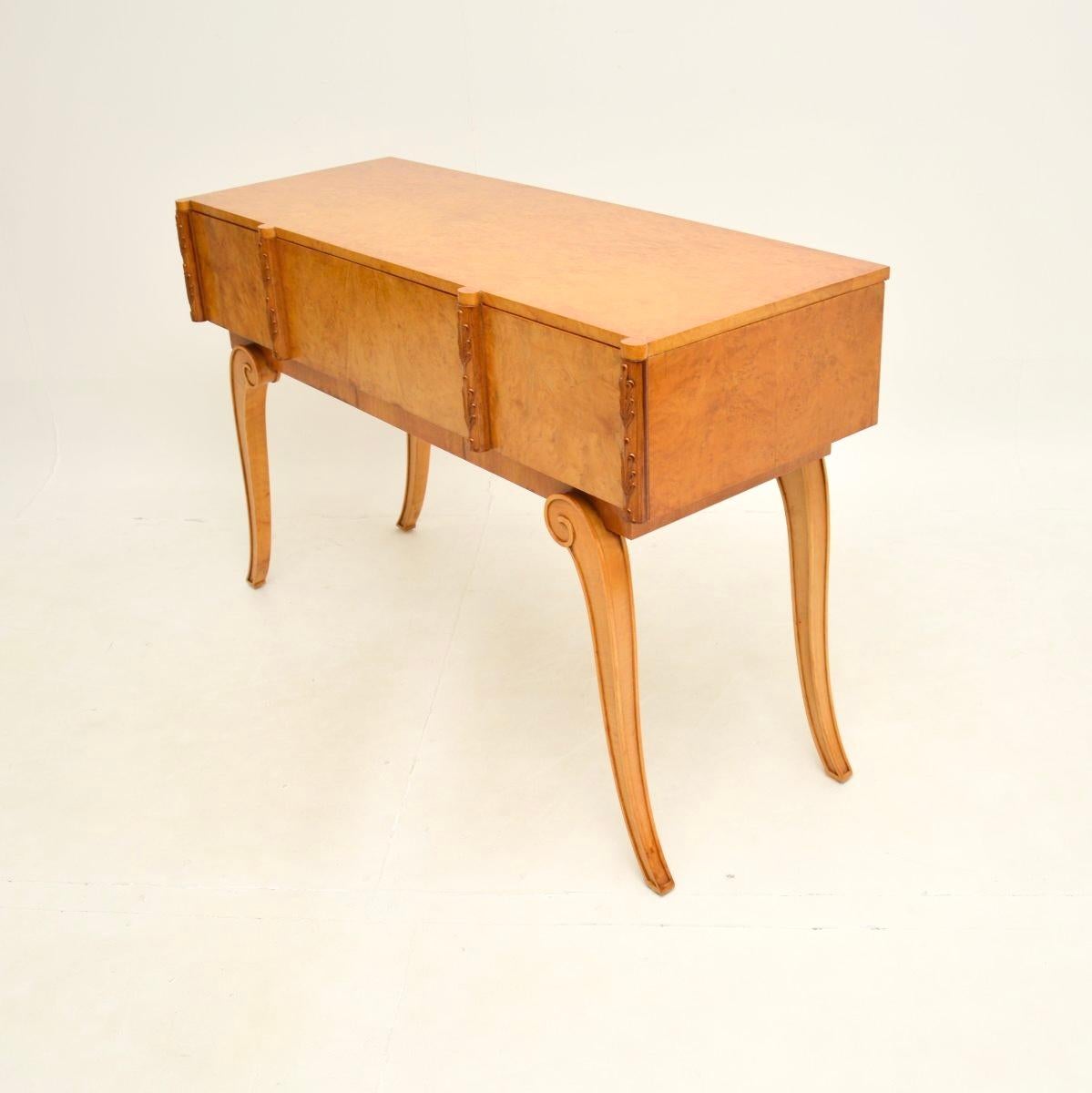 Art Deco Burr Walnut Console Table by Hille In Good Condition For Sale In London, GB