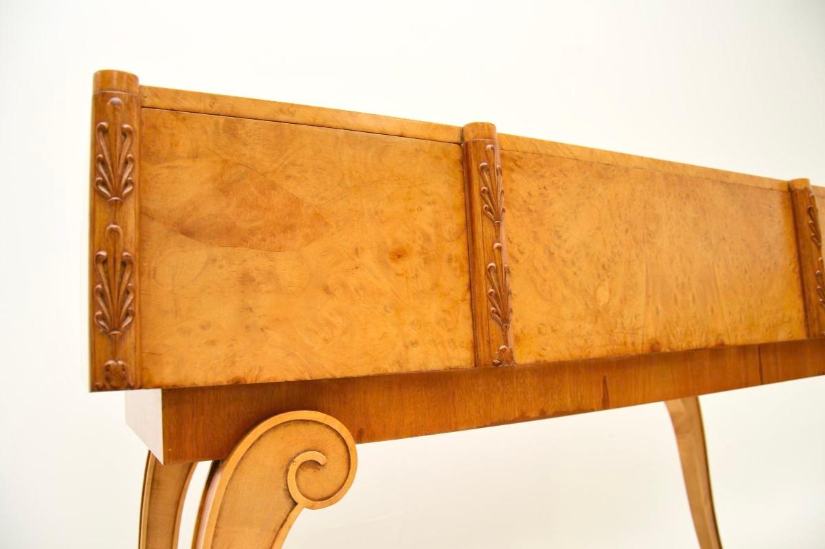 Art Deco Burr Walnut Console Table by Hille For Sale 3