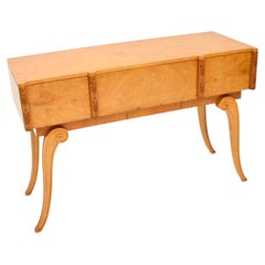 Table console art déco en ronce de noyer par Hille