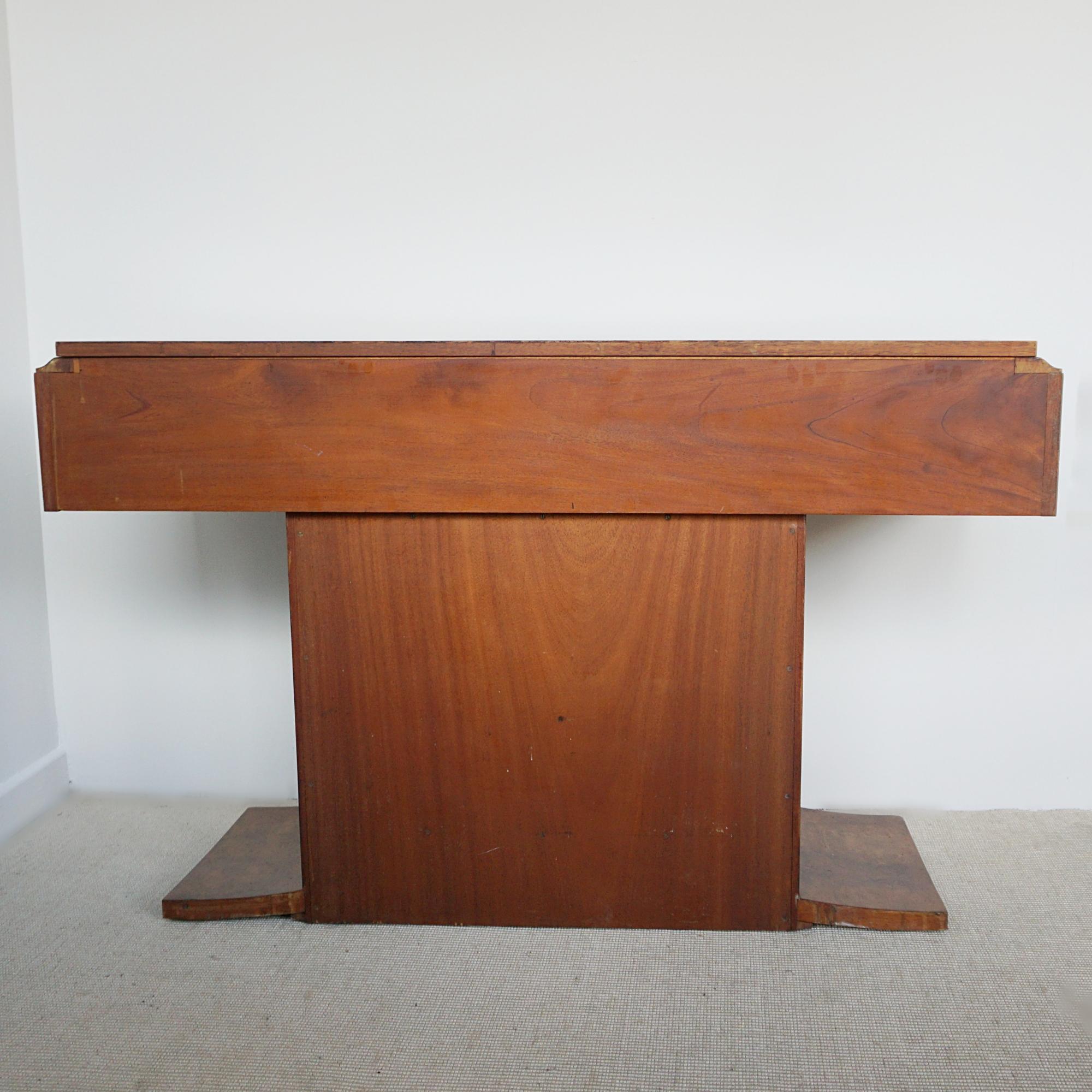 Art Deco Burr Walnut Console Table by Hille of London 8