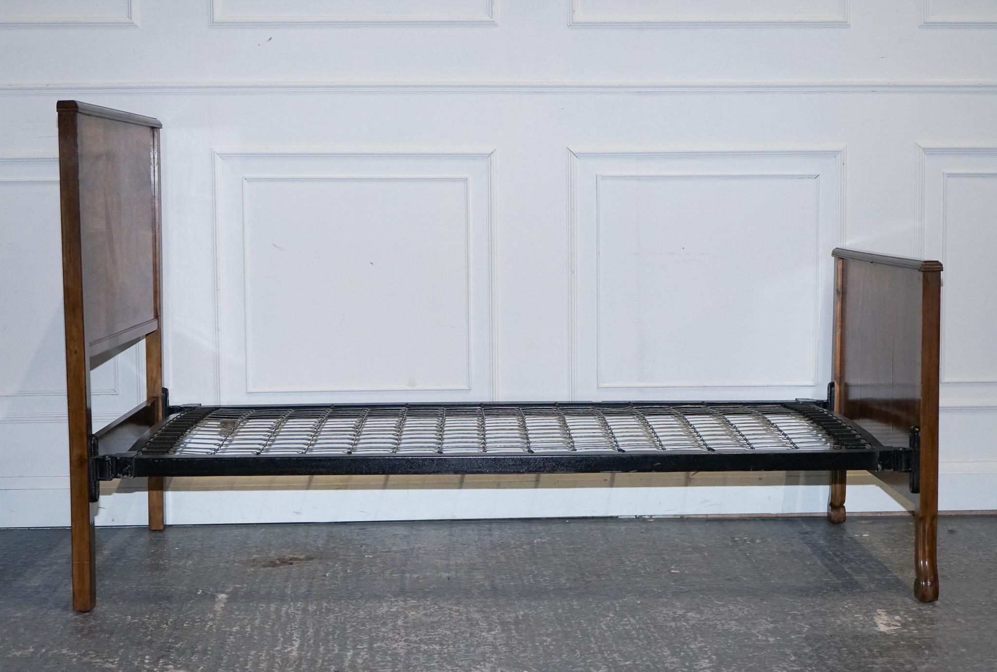 ART DECO BURR WALNUT DECORATIVE INLAID PANELS SiNGLE BED For Sale 5