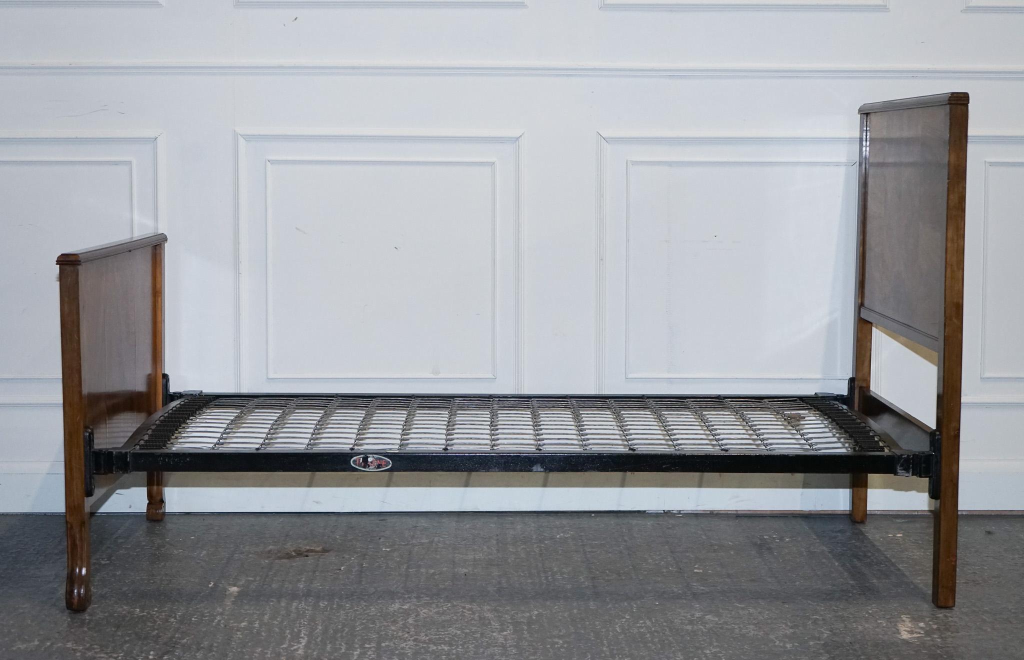ART DECO BURR WALNUT DECORATIVE INLAID PANELS SiNGLE BED For Sale 6