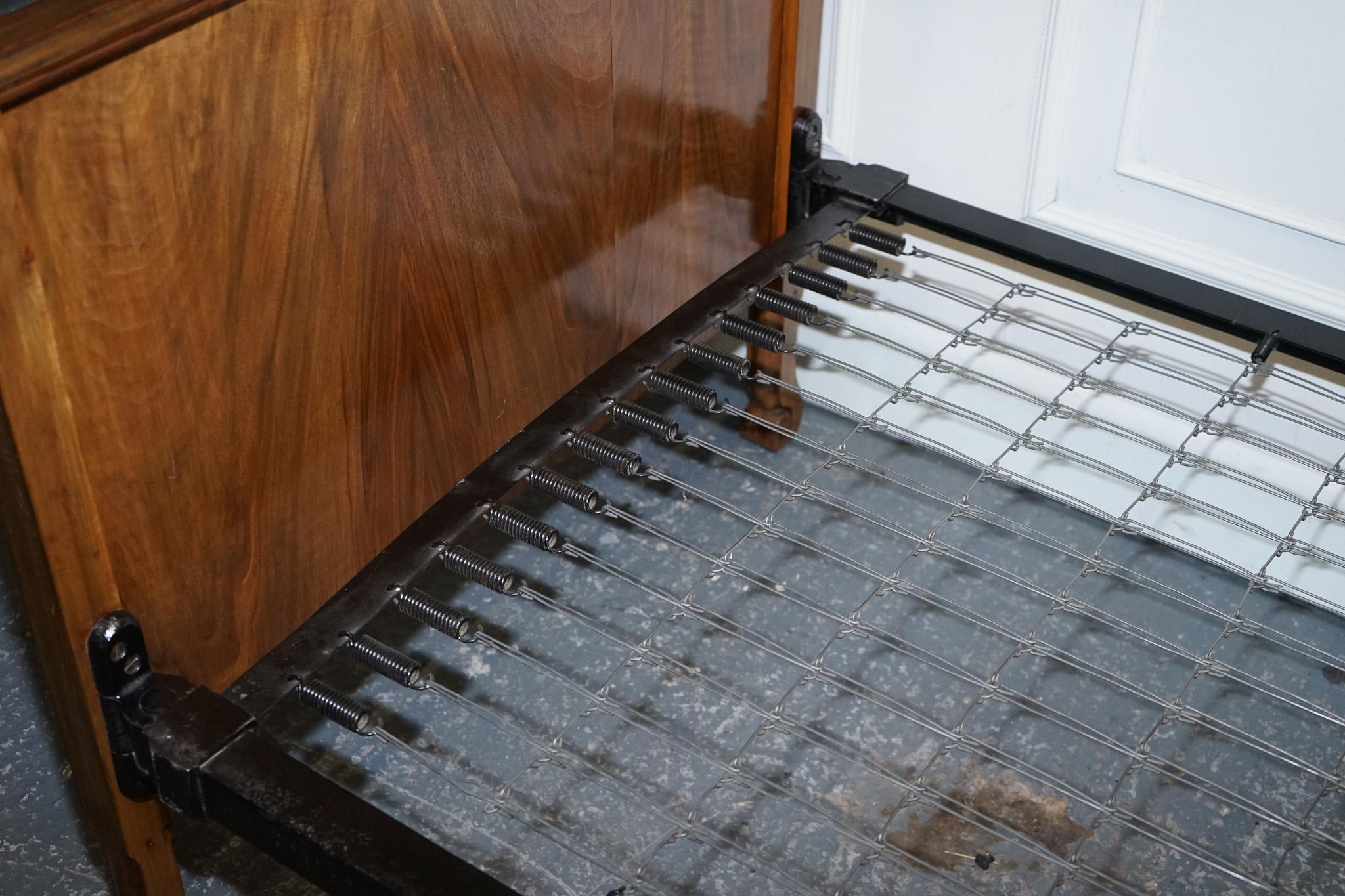 ART DECO BURR WALNUT DECORATIVE INLAID PANELS SiNGLE BED For Sale 12