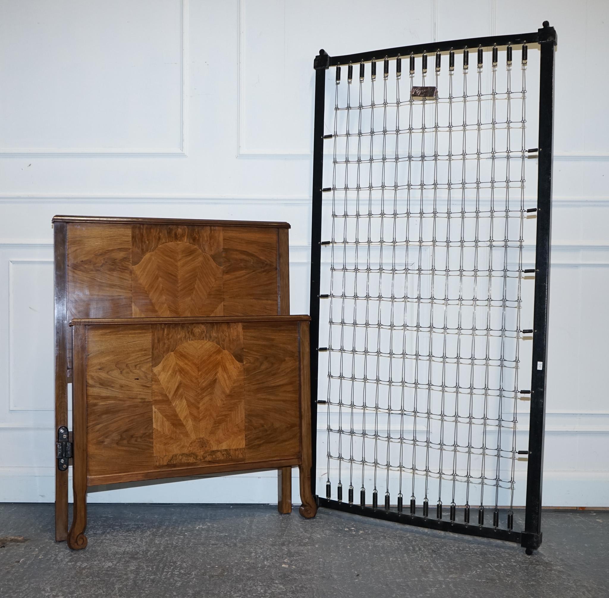 ART DECO BURR WALNUT DECORATIVE INLAID PANELS SiNGLE BED For Sale 13